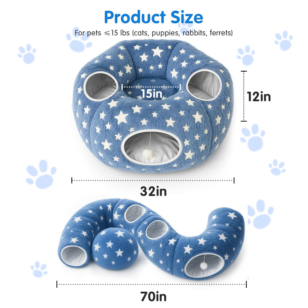 Cycodo tunnel bed soft-plush-textile starry blue combines comfort with easy maintenance