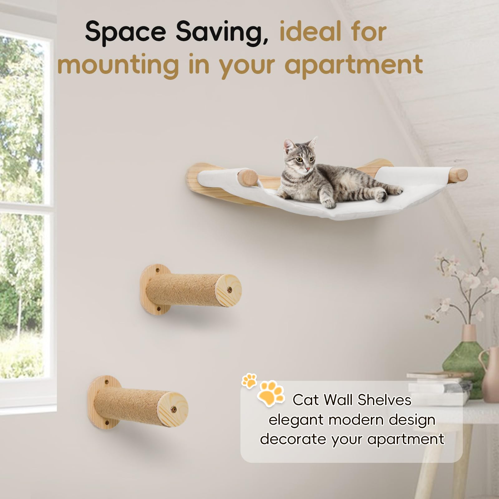 CYDDUP cat wall perches in a modern room offer vertical enrichment.