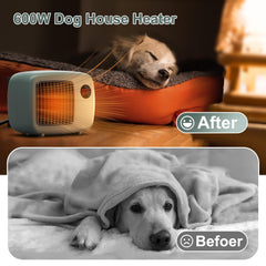 Cyeln 600W dog house heater floor-mount use provides versatile placement.