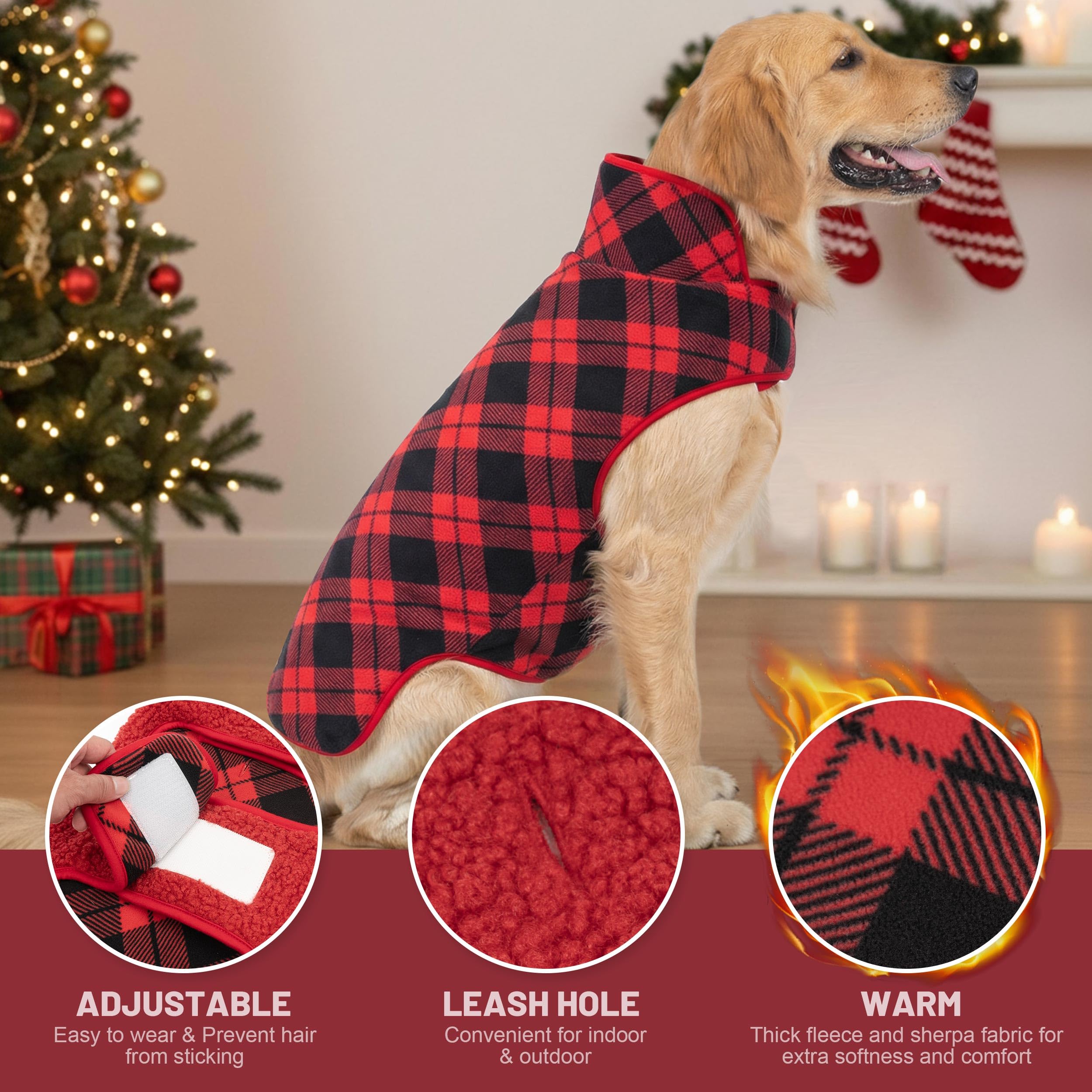 cyeollo 2xl dog coat adjustable strap close-up for easy on/off