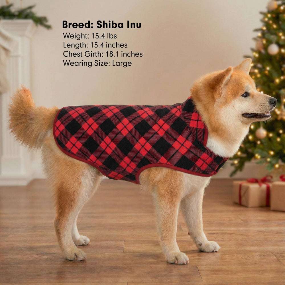 cyeollo 2xl dog coat buffalo plaid texture for stylish cold-weather wear