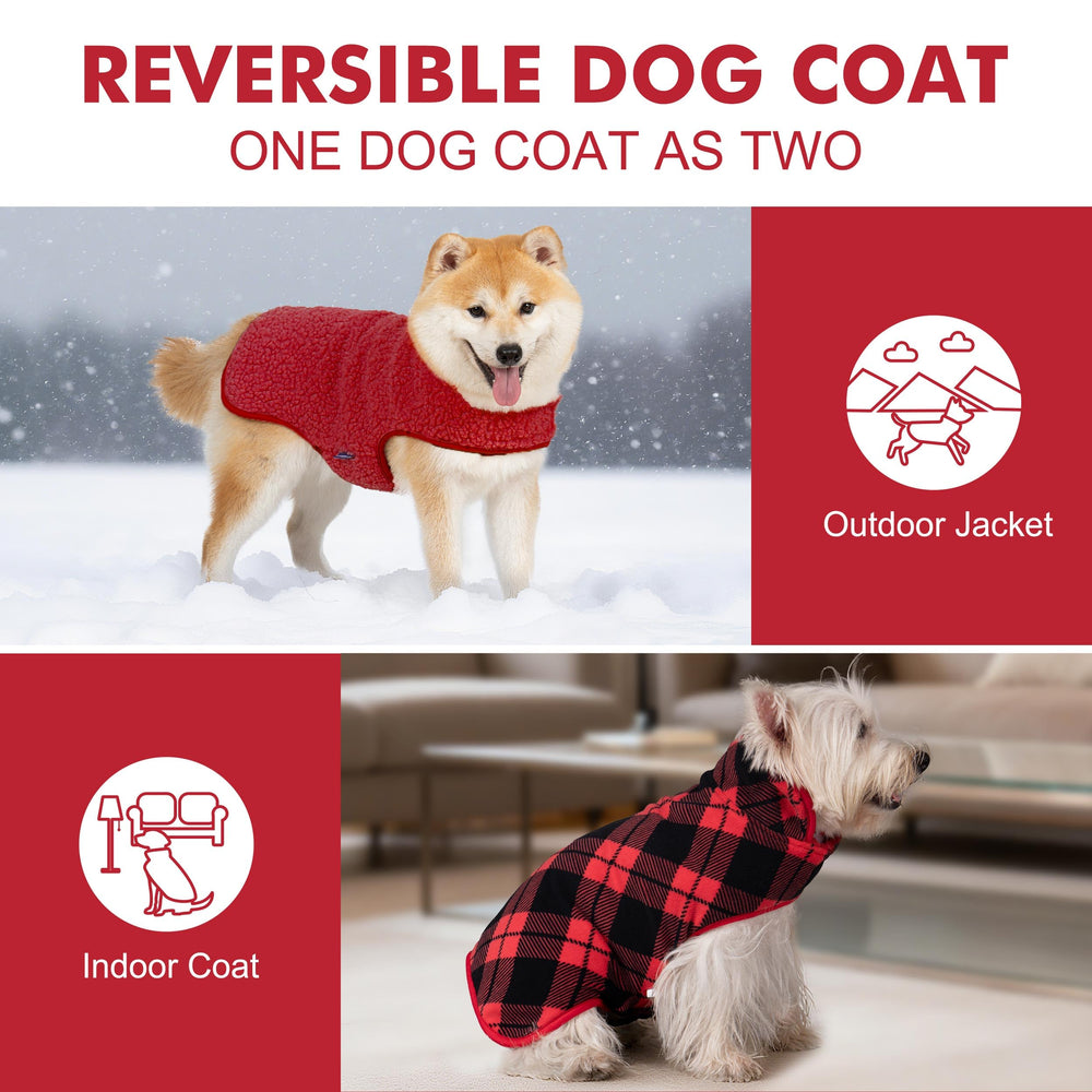 cyeollo 2xl dog coat reversible side detail two-in-one warmth