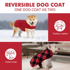 cyeollo 2xl dog coat reversible side detail two-in-one warmth