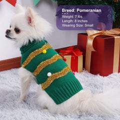 cyeollo dog Christmas sweater glitter-detail adds festive flair for holiday photos