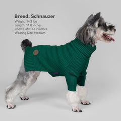 Cyeollo dog Christmas sweater side view demonstrates cozy coverage for cold days