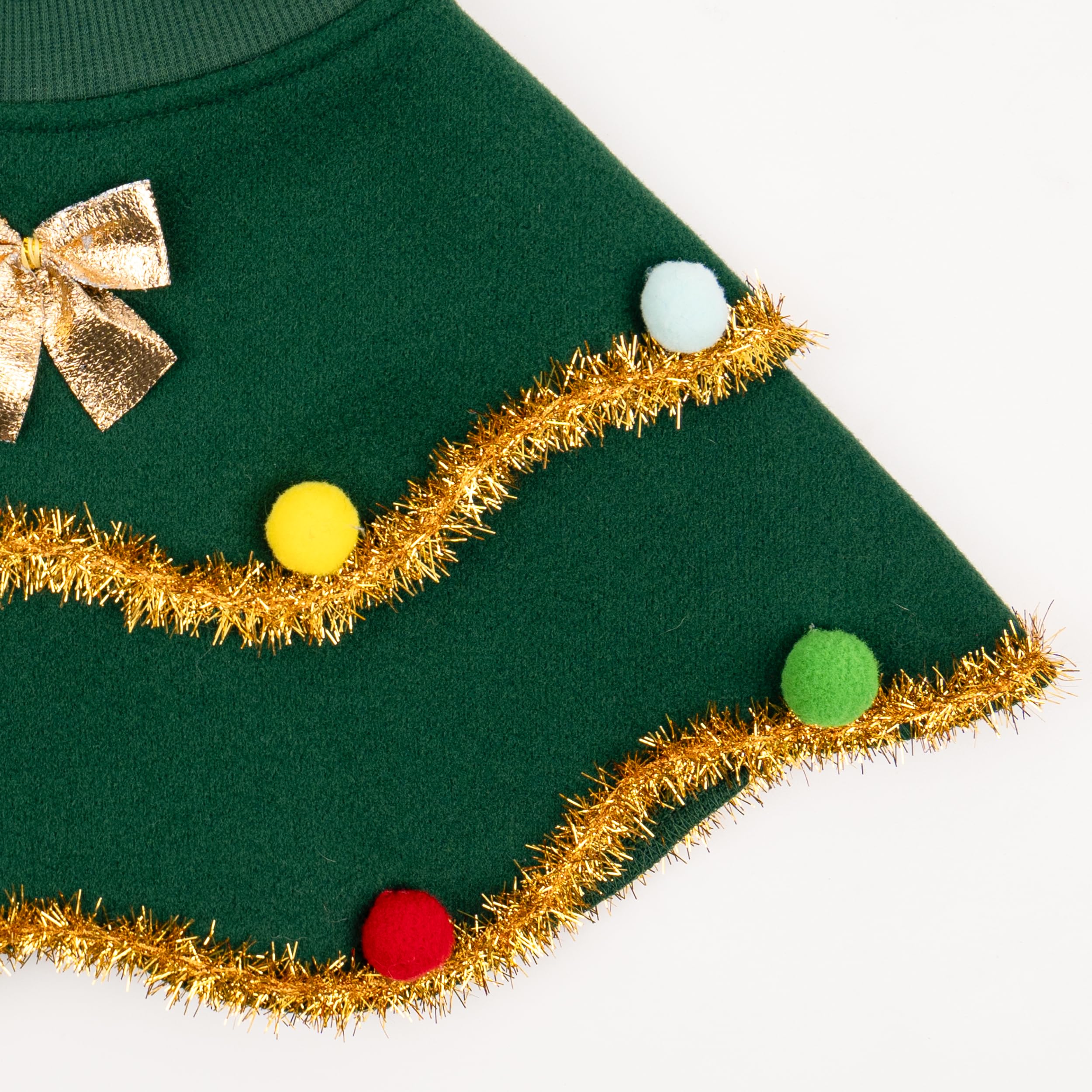 cyeollo dog Christmas tree costume adjustable neck for easy on/off