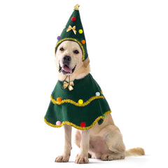 cyeollo dog Christmas tree costume front view for festive holiday photos