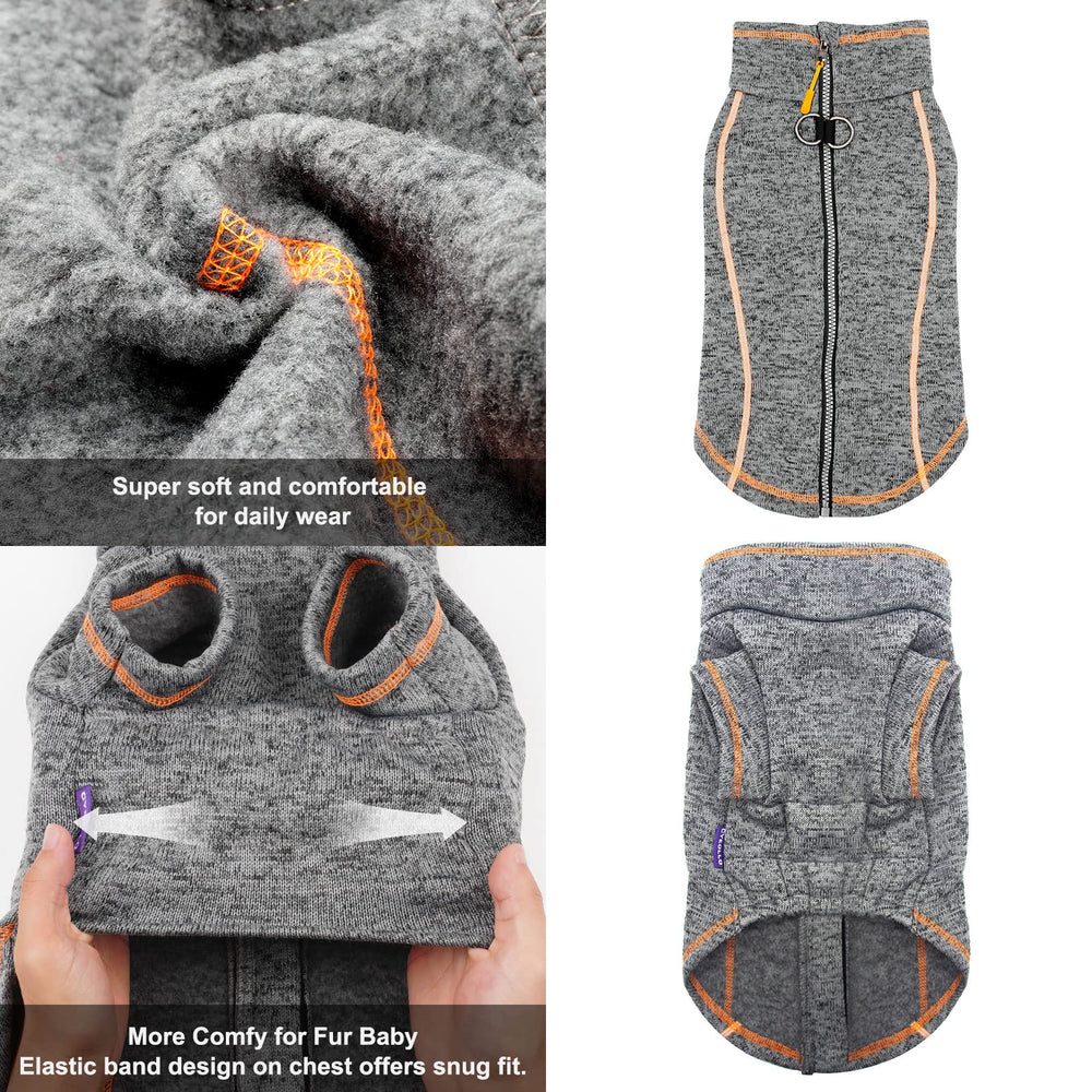 cyeollo dog sweater coat warm fleece lining offers cozy warmth in cold weather.