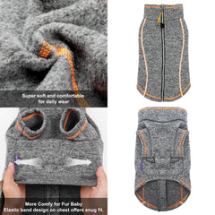 cyeollo dog sweater coat warm fleece lining offers cozy warmth in cold weather.