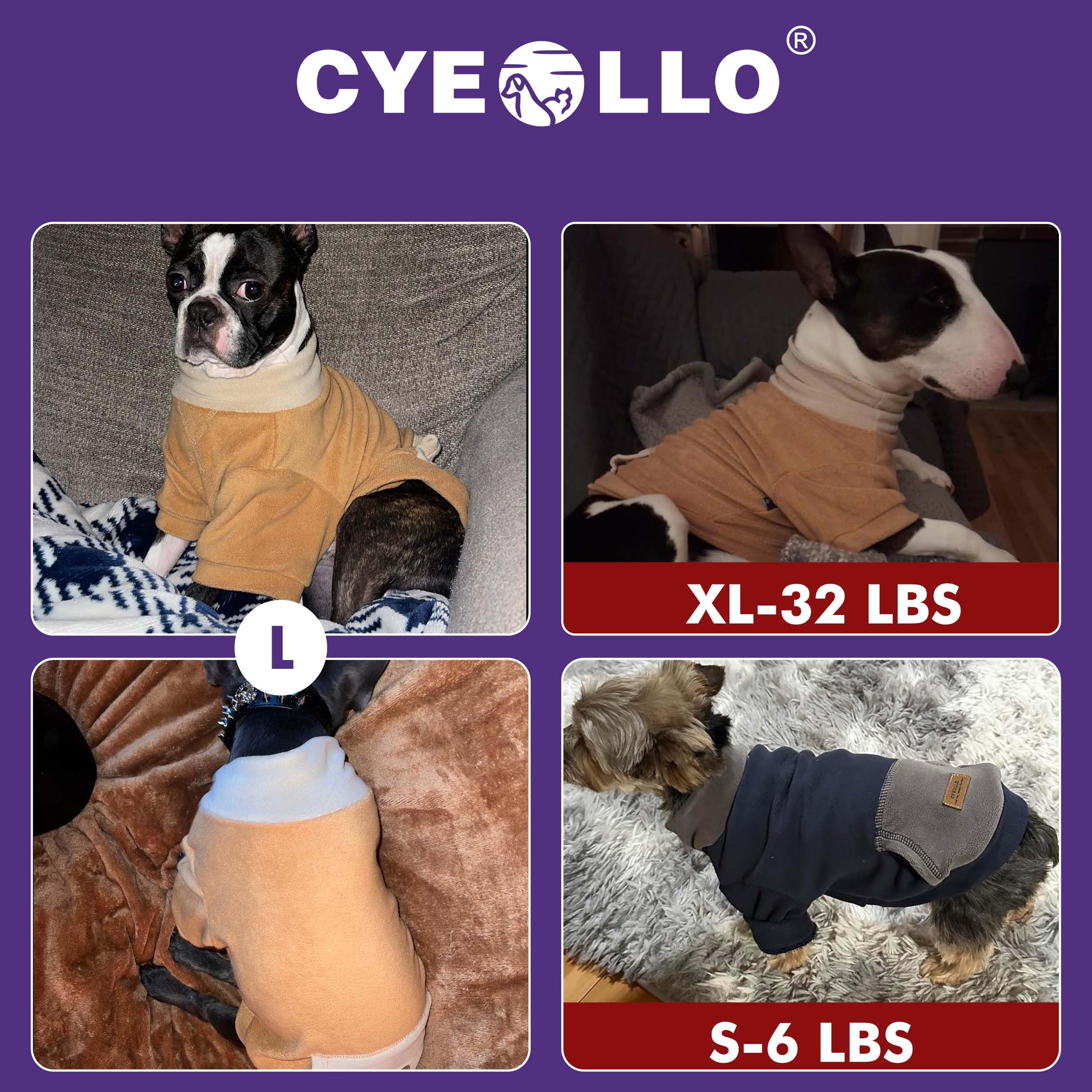 Cyeollo dog sweater light-blue top view shows stretchable fit