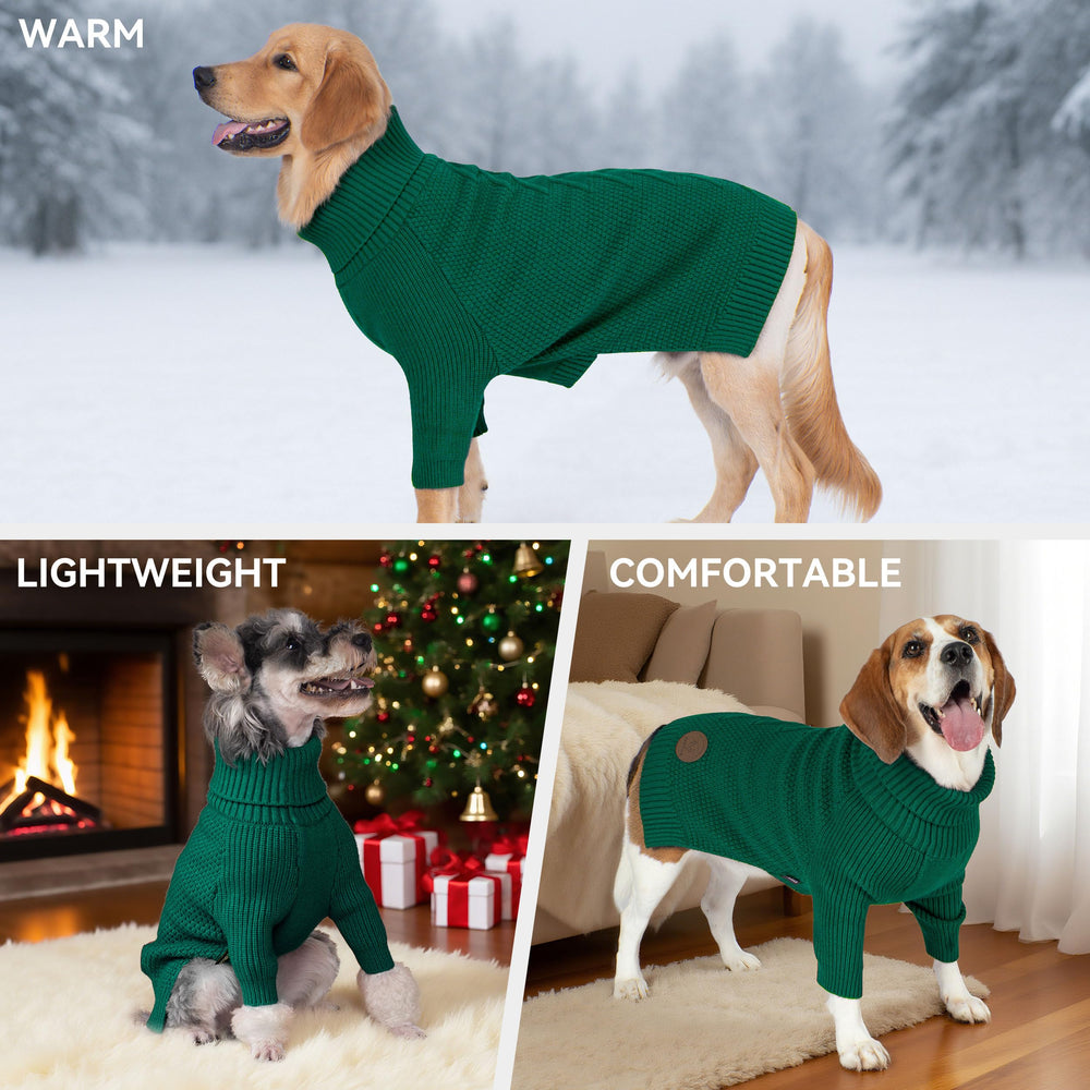 Cyeollo dog turtleneck coverage emphasizes neck warmth and full-coverage design