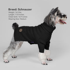 cyeollo small fleece dog sweater back view showing knit and warmth