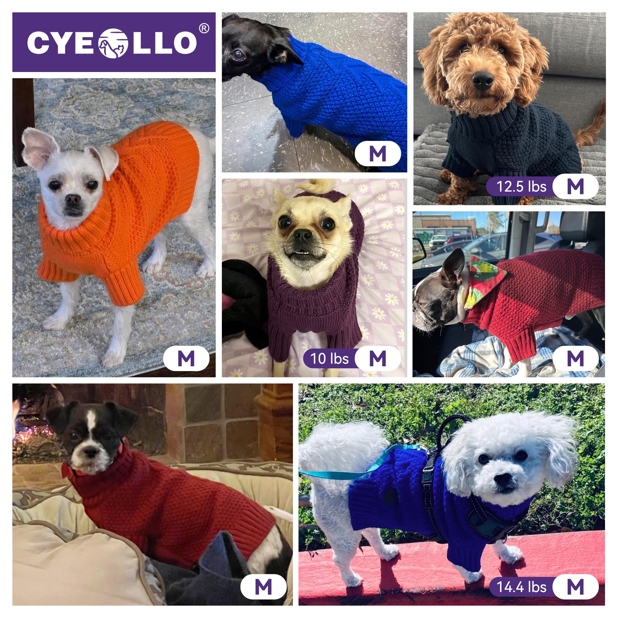 cyeollo small fleece dog sweater knit closeup showing soft fleece texture