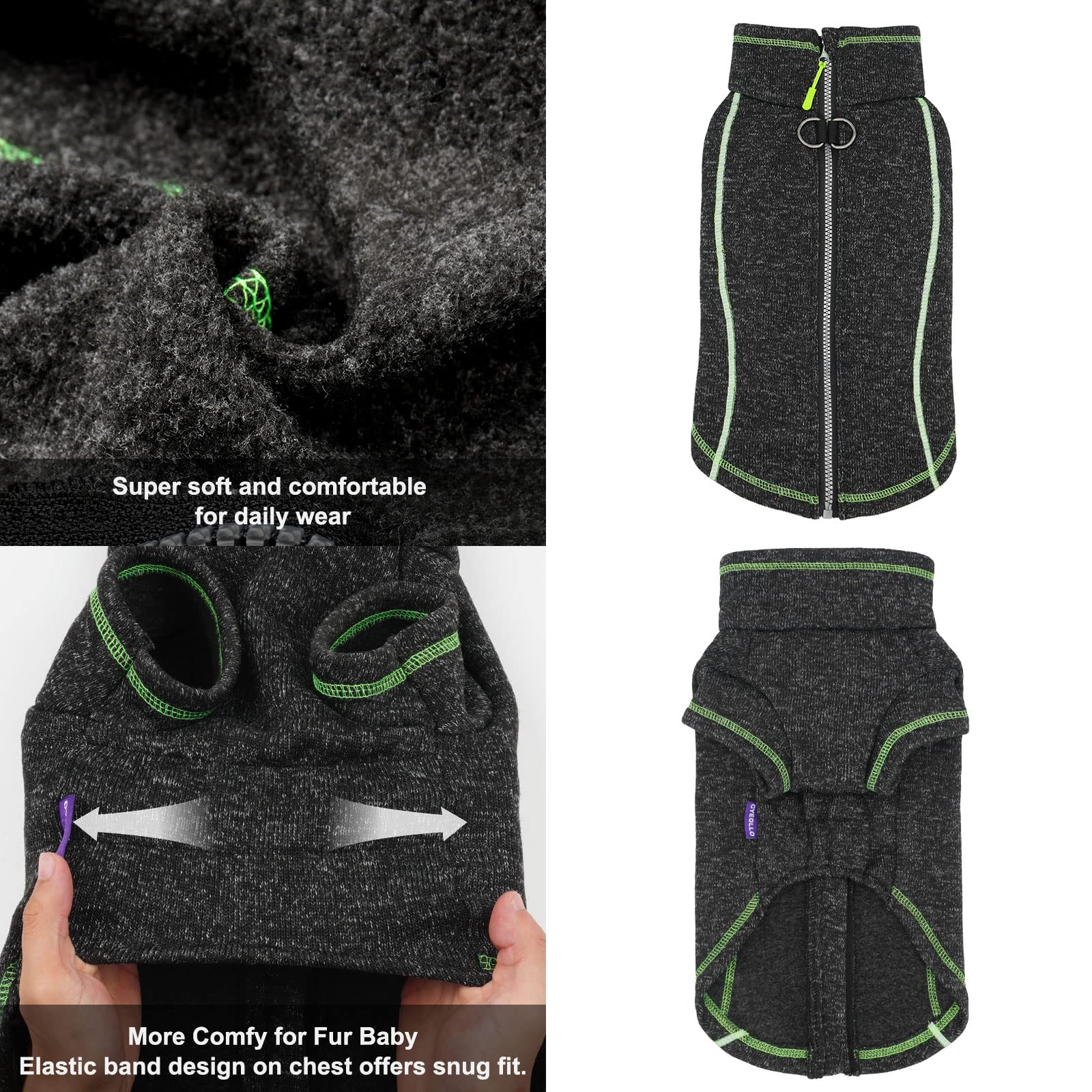 cyeollo warm fleece lining keeps small dogs cozy indoors and outdoors