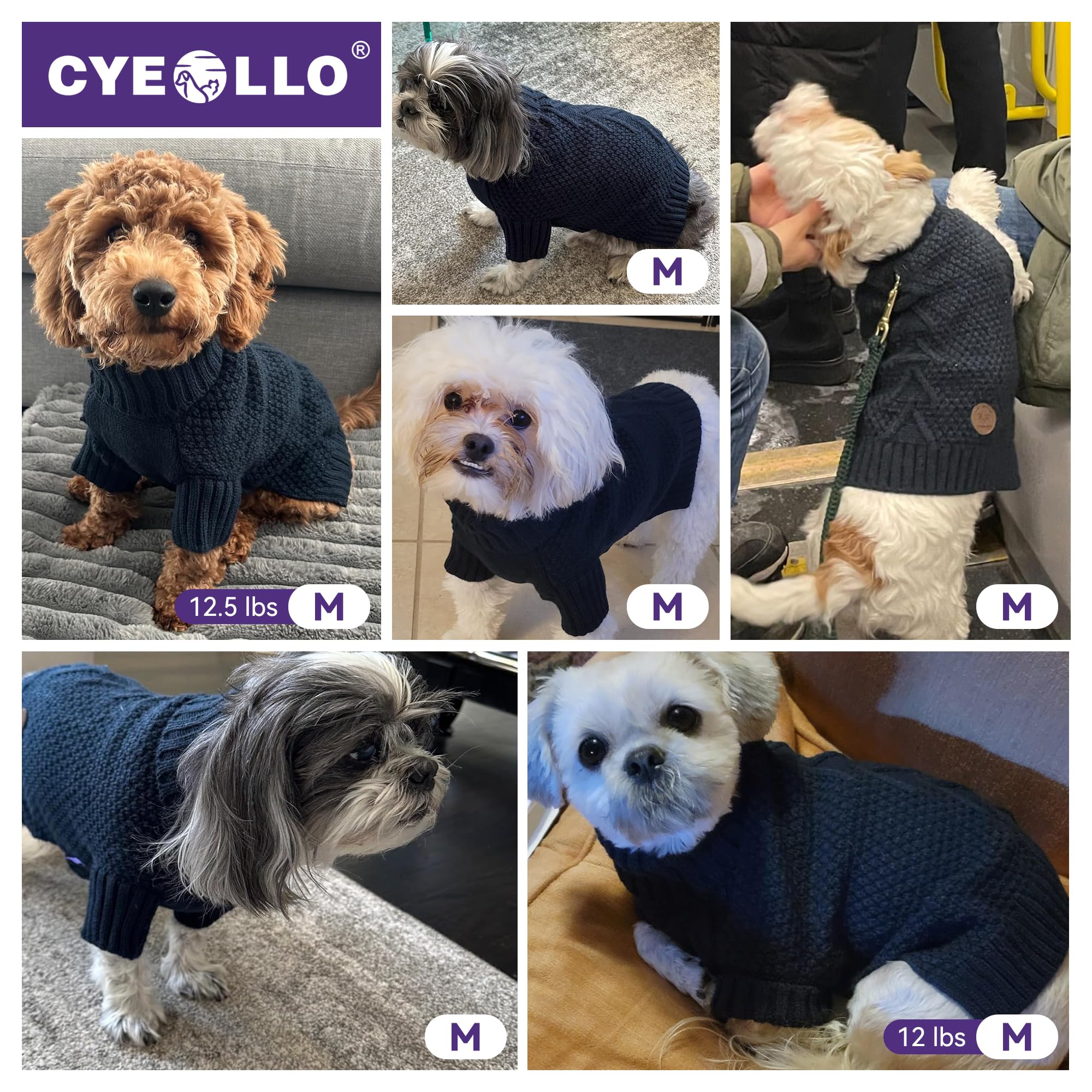 cyeollo warm small dog sweater outdoor-wear—ready for brisk outings