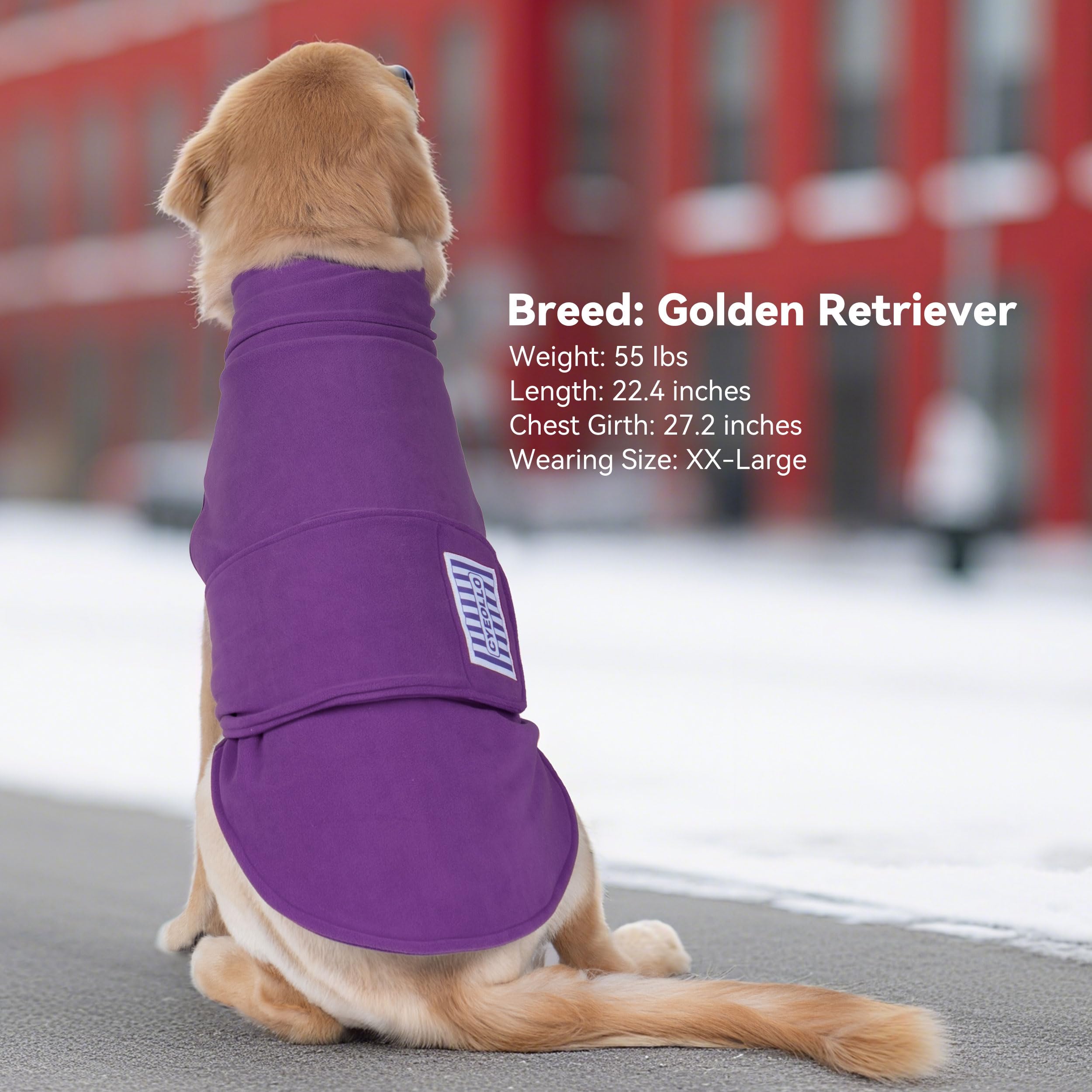 Cyeollo XXL dog sweater available in five sizes with fit guidance.