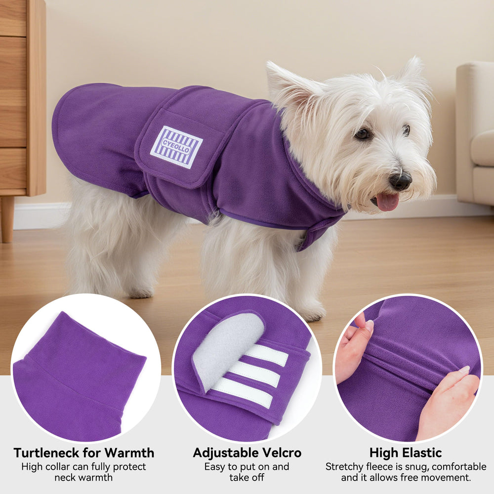 Cyeollo XXL dog sweater in purple color adds cozy style for walks.