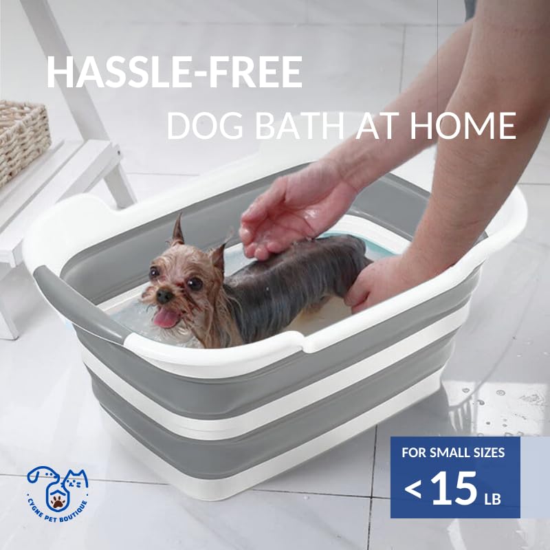 CYGNE dog bath tub drain plug detail for quick, mess-free water release.