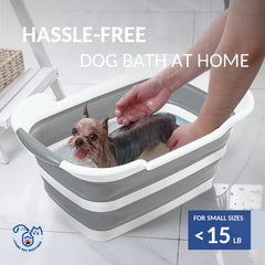 CYGNE dog bath tub drain plug detail for quick, mess-free water release.