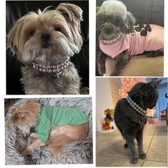 cyhaen Pink Pearl Collar neck measurement guide for proper fit