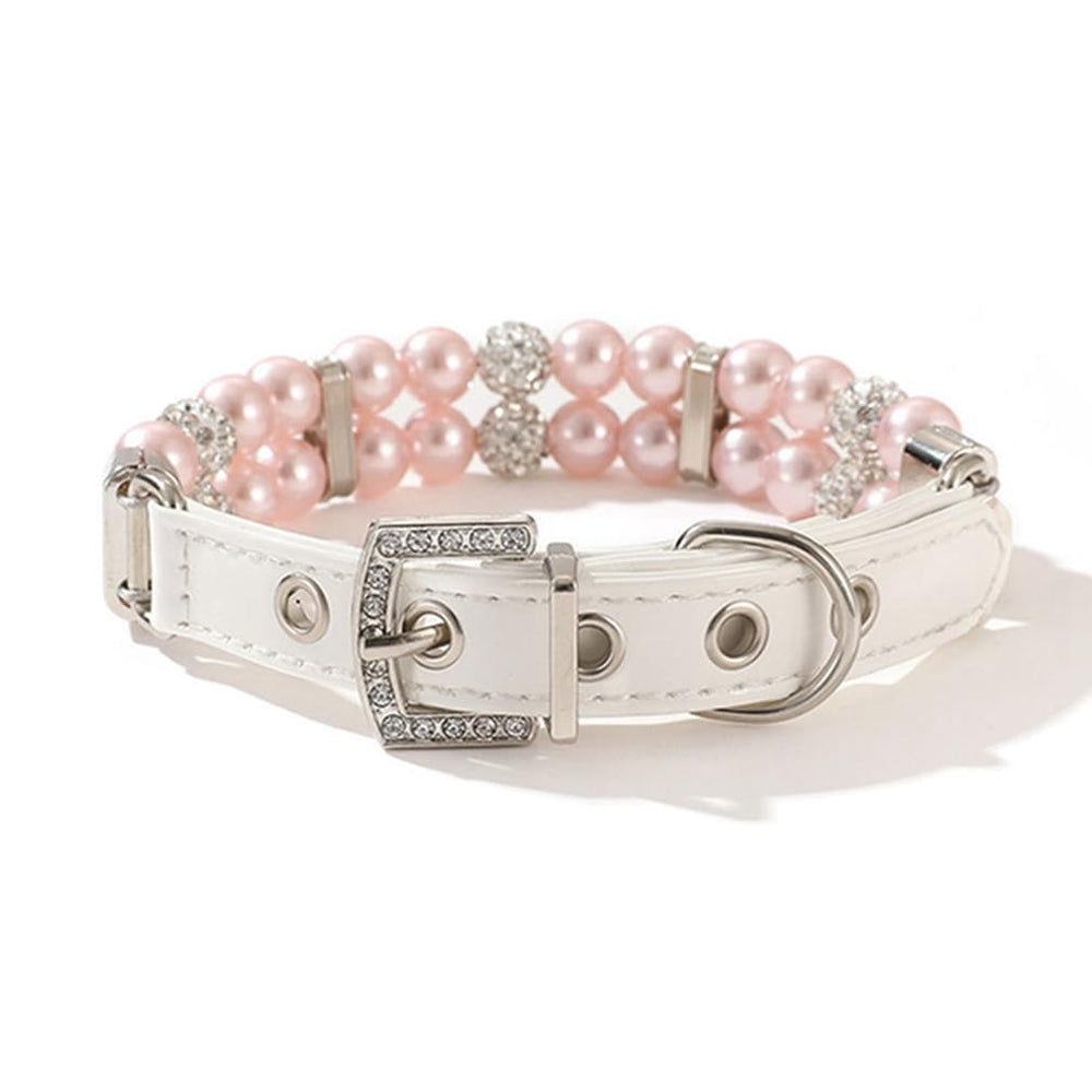 cyhaen Pink Pearl Collar ribbon detail adds vintage chic to outfits