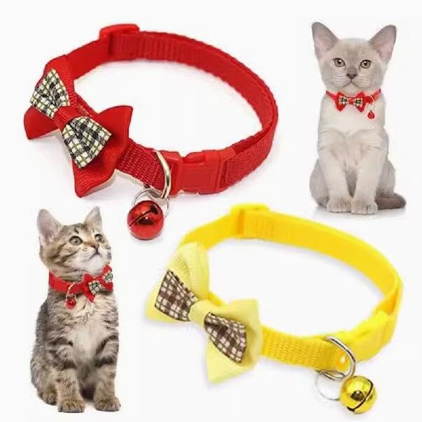 Cyhaen puppy collar with bow tie adds stylish flair for kittens.