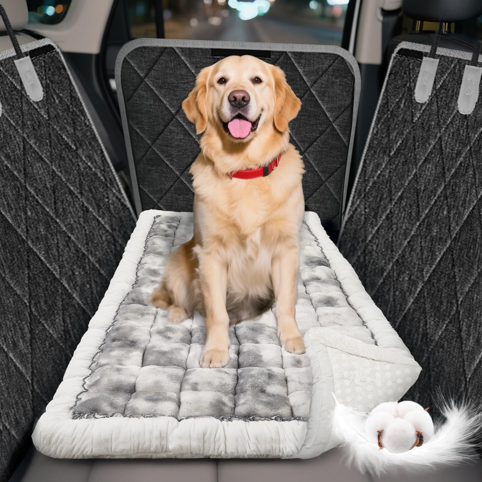 Cyhczx thickened dog bed for car back seat delivers plush comfort on daily rides.