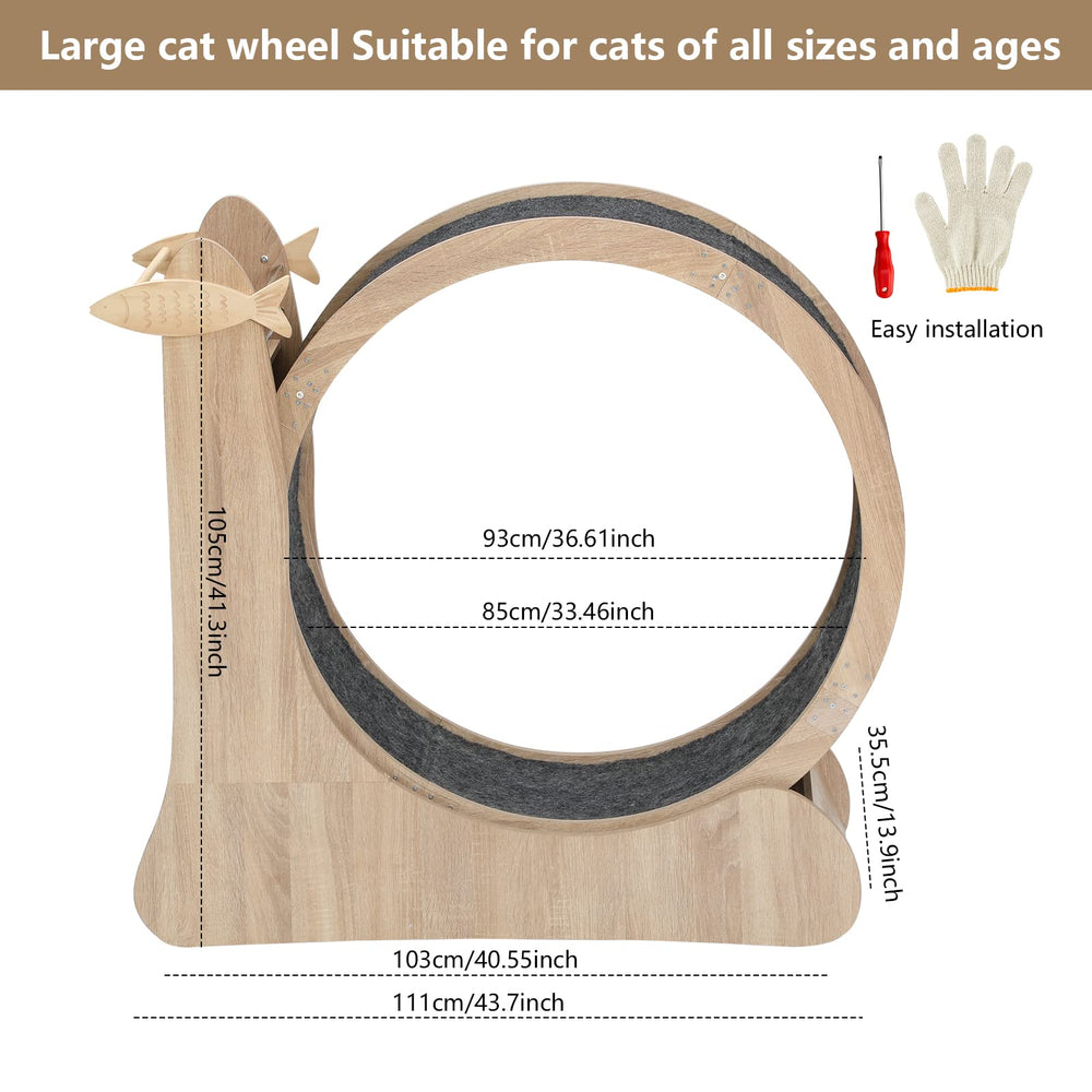 CYlively cat wheel stability-base showcases strong base for safe exercise.