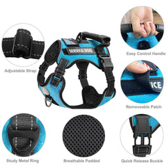 Cymiler service dog vest with 3M reflective straps improves night visibility.