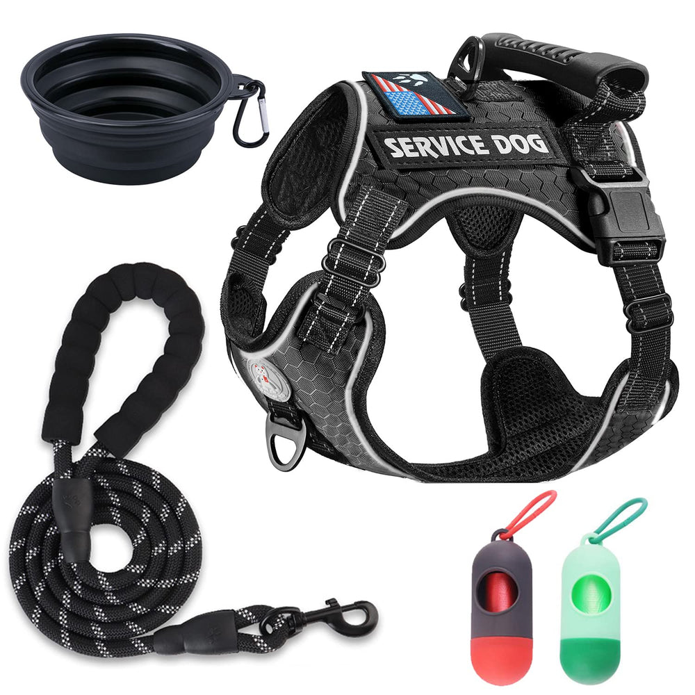 Cymiler service dog vest front view shows adjustable straps for comfortable training sessions.