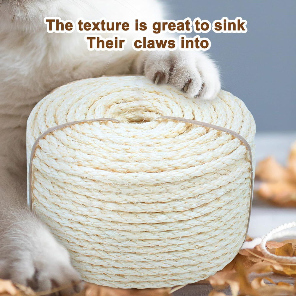 Cymuber sisal rope wrapped around furniture legs for pet-safe scratching