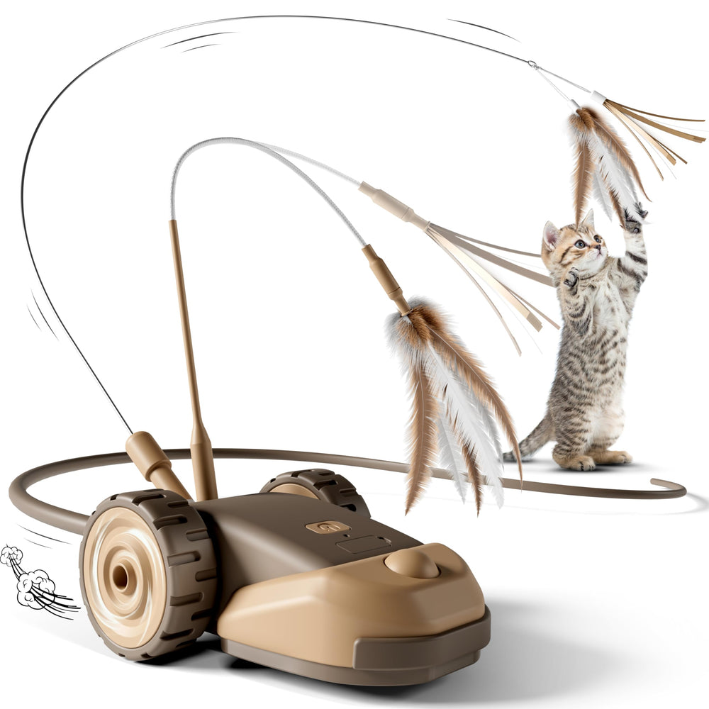 CYROS 3-in-1 interactive cat toy front view for solo indoor play.