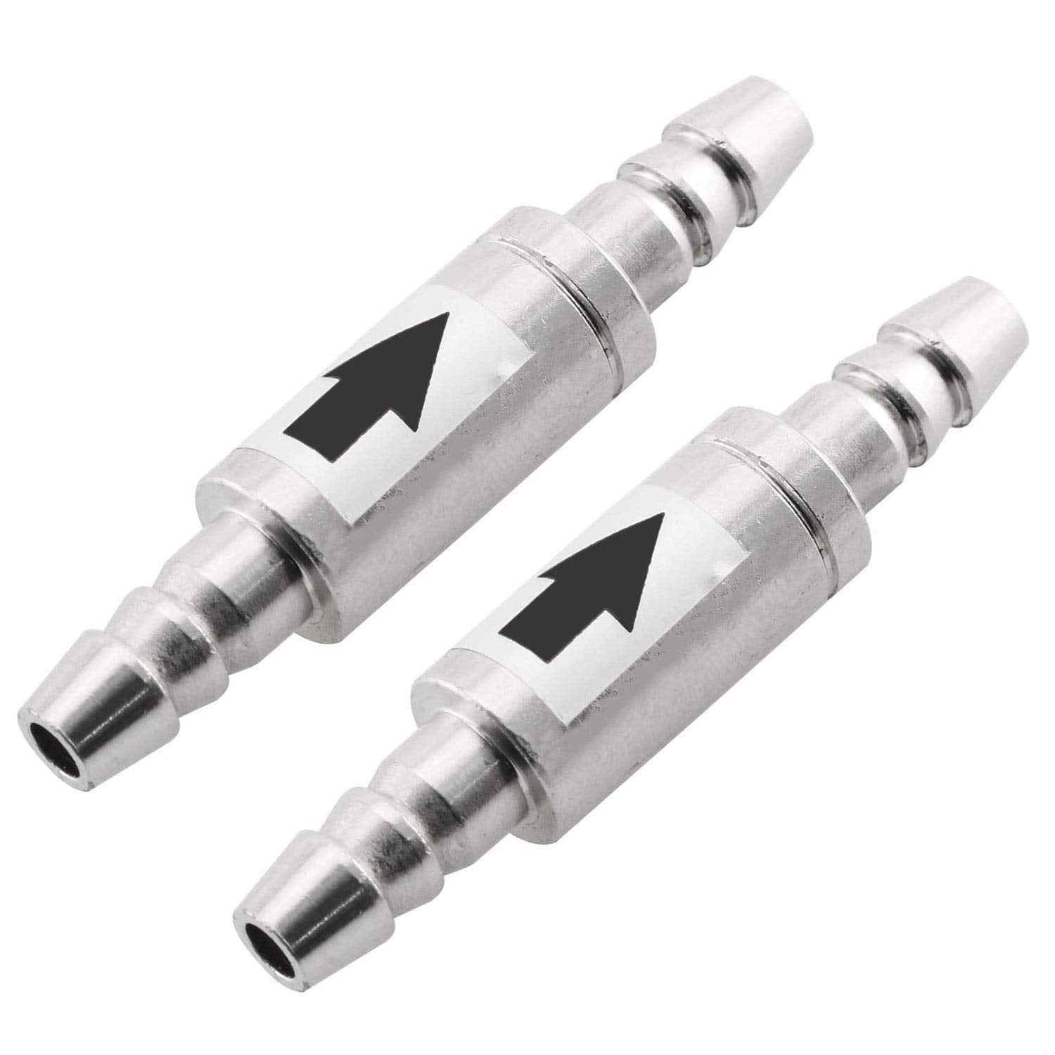 Cystarry 2pc stainless steel check valve, anti-backflow protection for aquarium CO2 line.