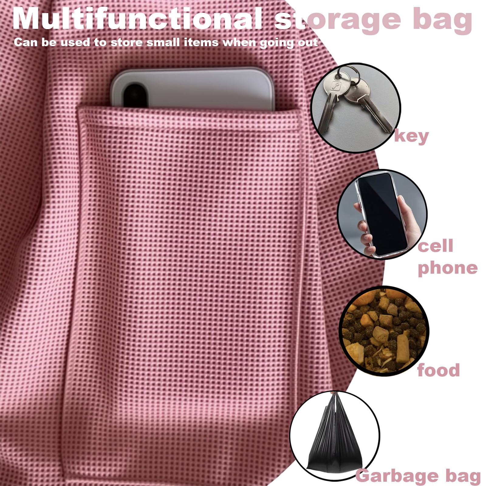 CYUmail dog sling pink D-ring for attaching accessories during walks