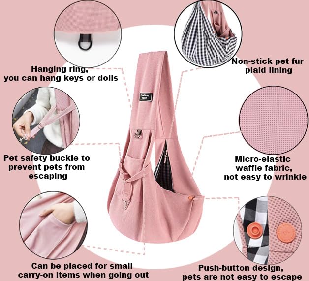 CYUmail dog sling pink with reversible design for fresh style