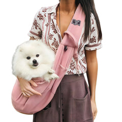 CYUmail dog sling pink with soft breathable waffle fabric for cozy daily carries