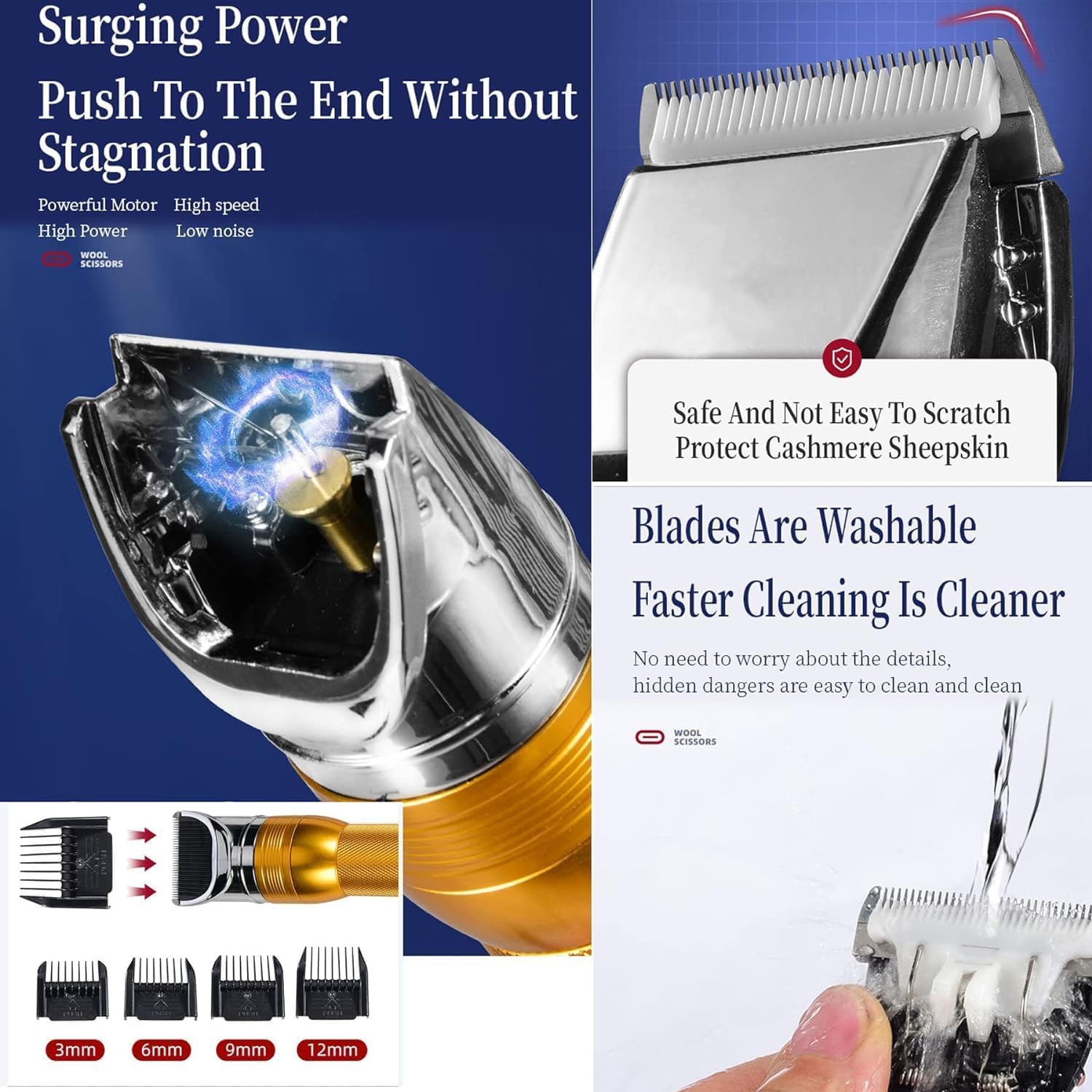Cyxunand clippers side view with ergonomic grip for long grooming.