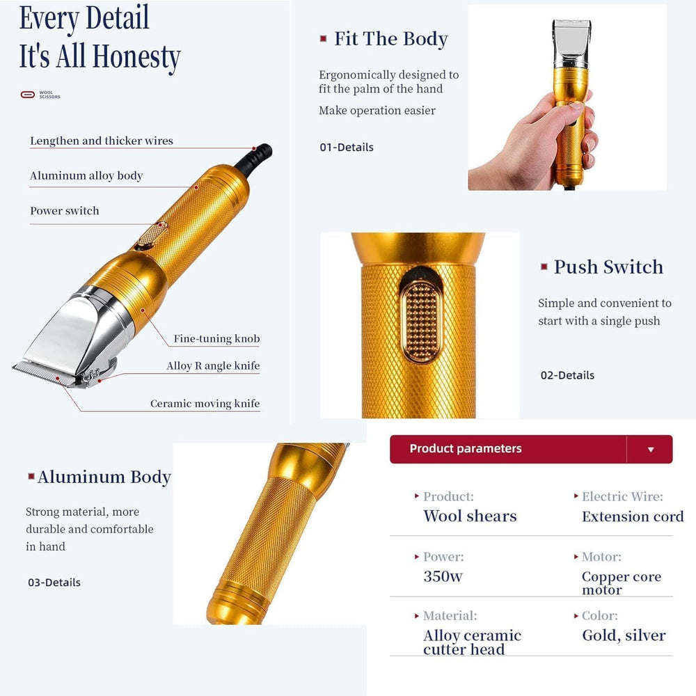 Cyxunand clippers with 2.8m cord enabling freedom of movement.