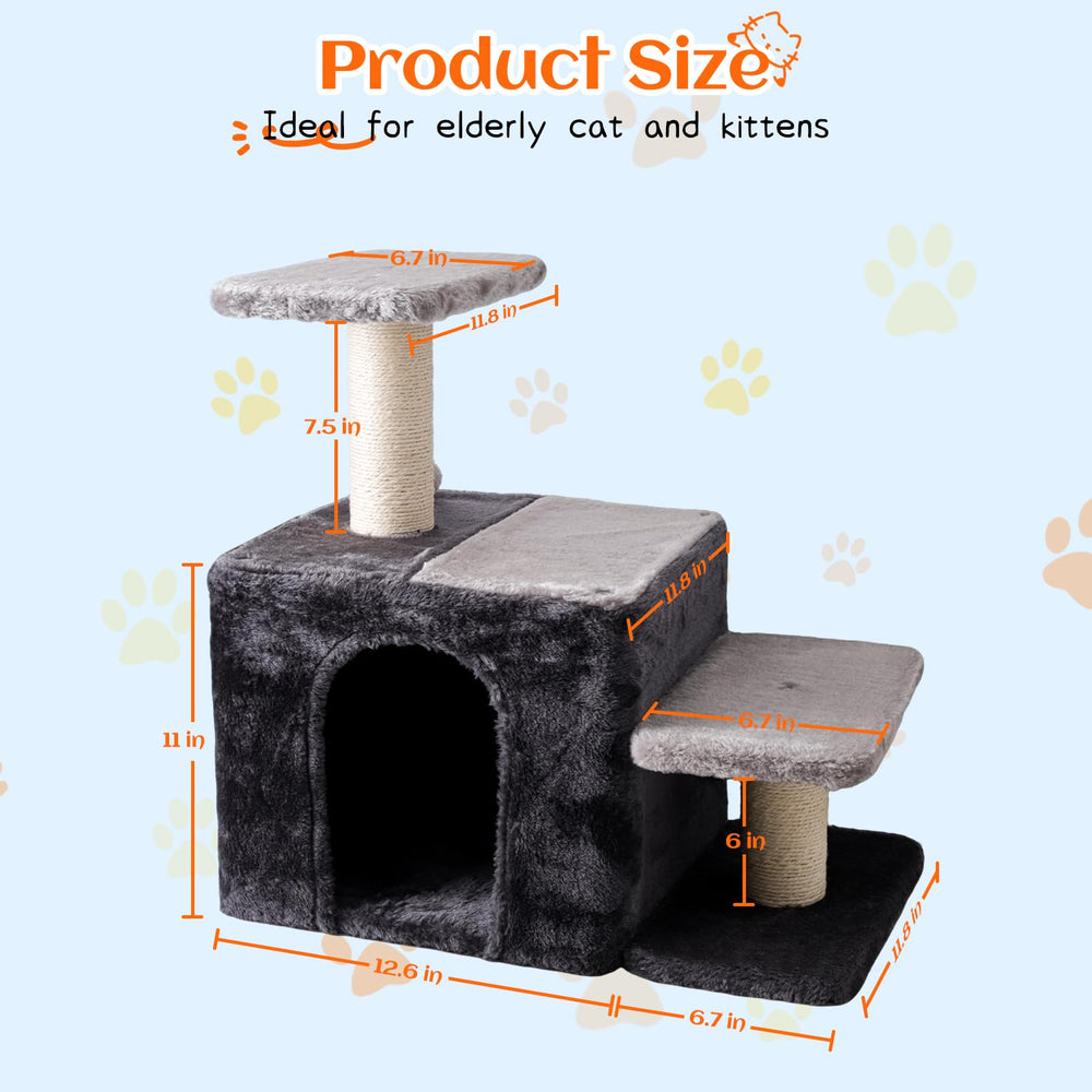 Czoynife 3-in-1 pet stairs front view highlights easy access to high beds