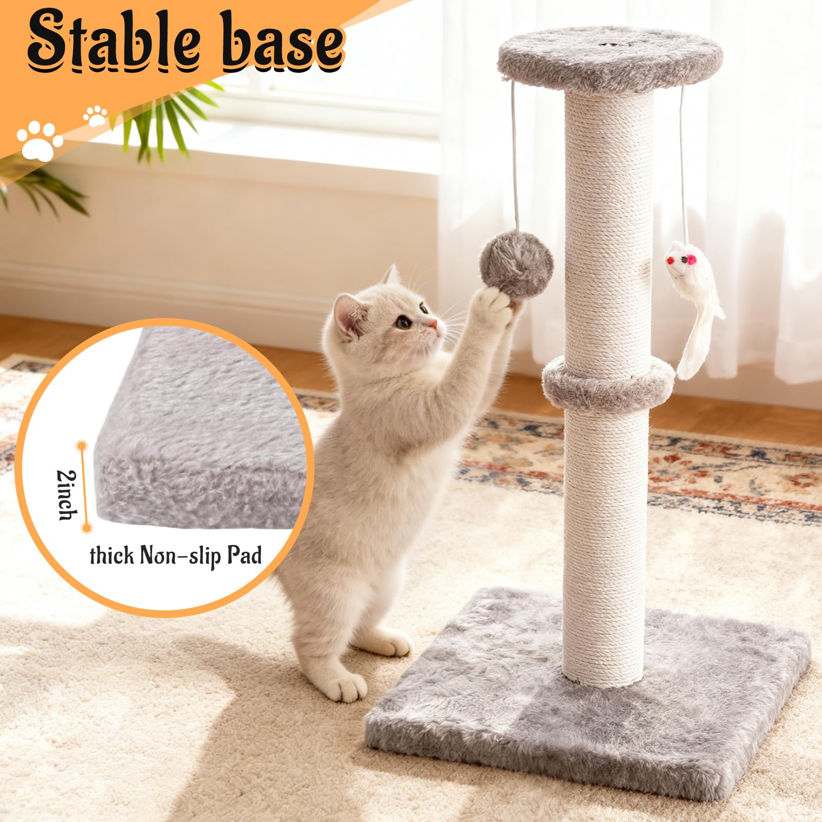 Czoynife solid wood frame emphasizes sturdy construction for energetic cats.