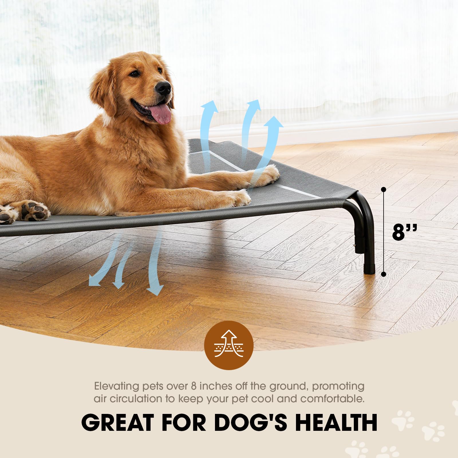 Czpalo dog bed skid-feet prevent sliding on floors and patios