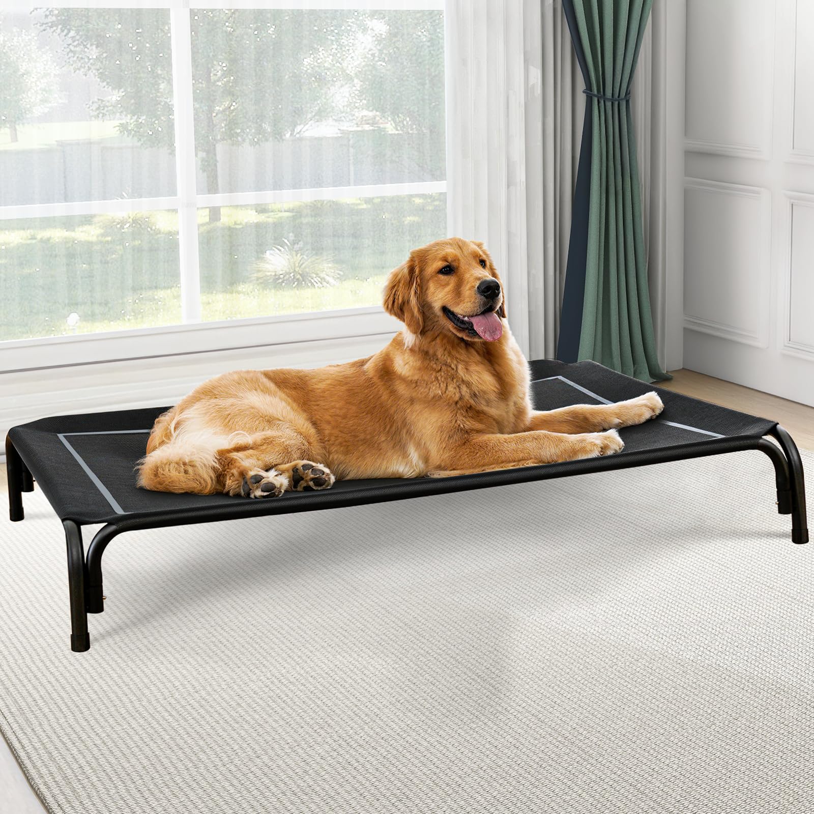 Czpalo elevated dog bed frame assembly showing sturdy construction for outdoor use