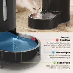 CZPET gravity-fed design demonstrates hands-free automatic refilling for busy households.