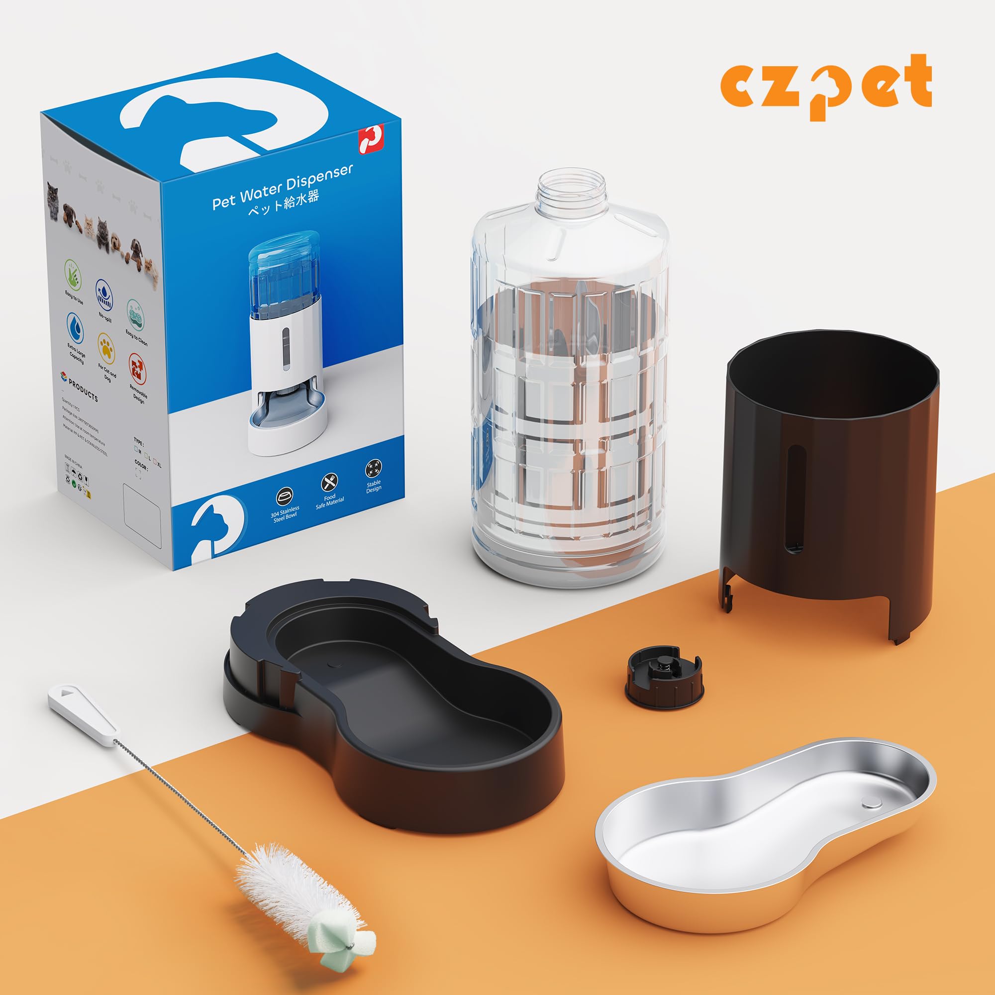CZPET low-noise water output keeps the drinking area peaceful for pets.