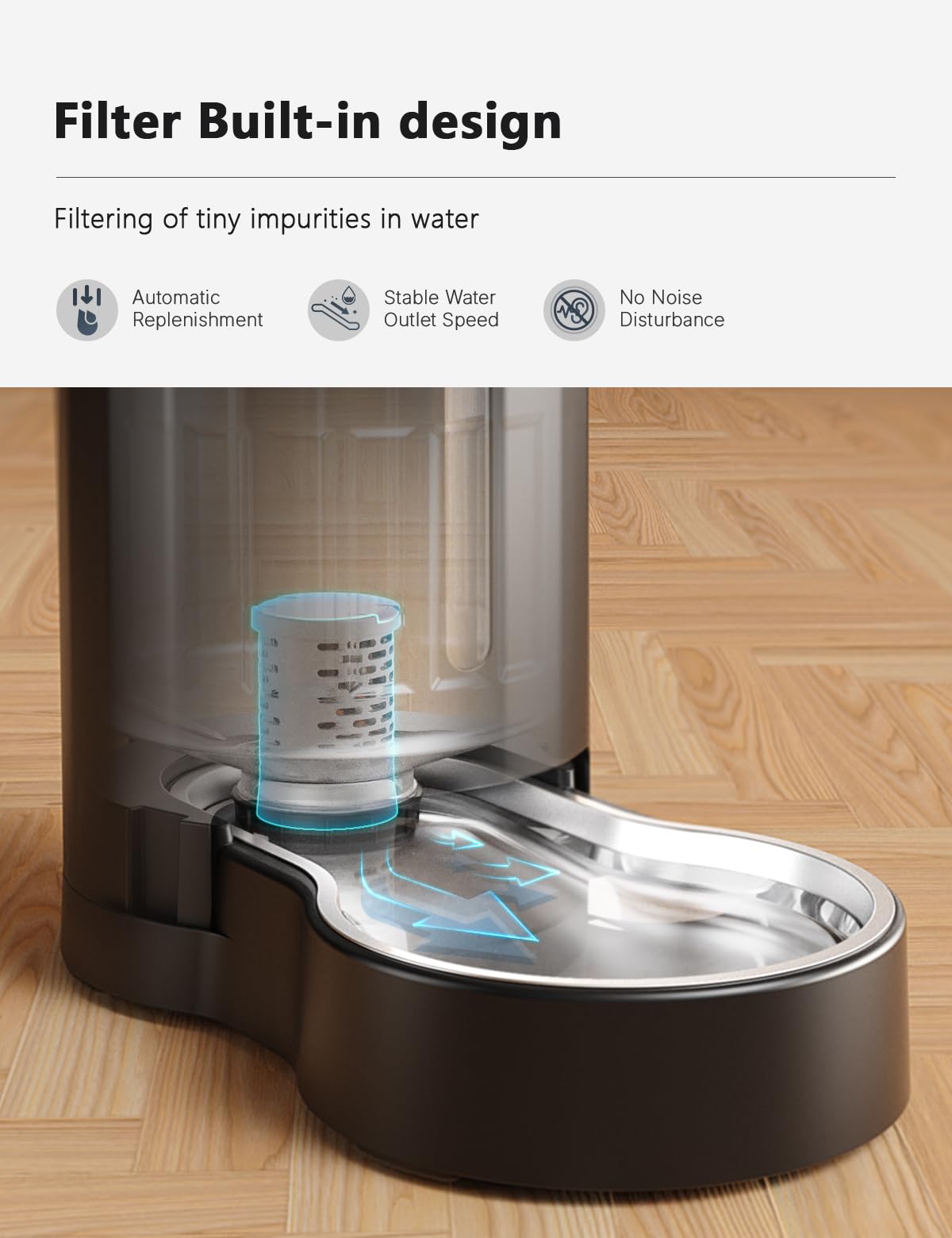CZPET noiseless-flow design demonstrates quiet operation for pets and owners.