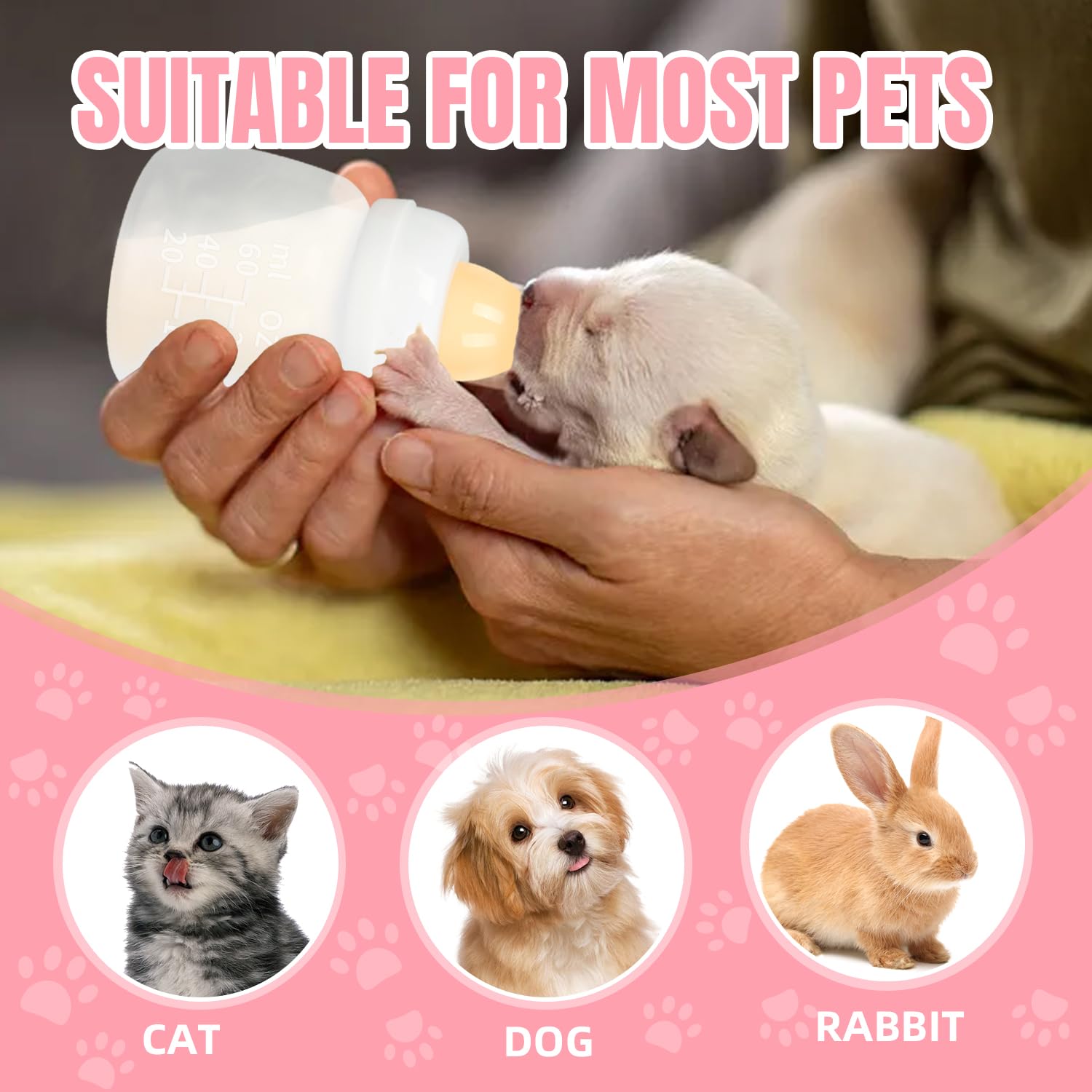 CZTNNZK reusable kitten feeding bottle, washable and durable for ongoing use.