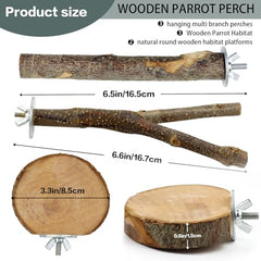 CZWESTC natural wood branch perch close-up showing texture for perching.