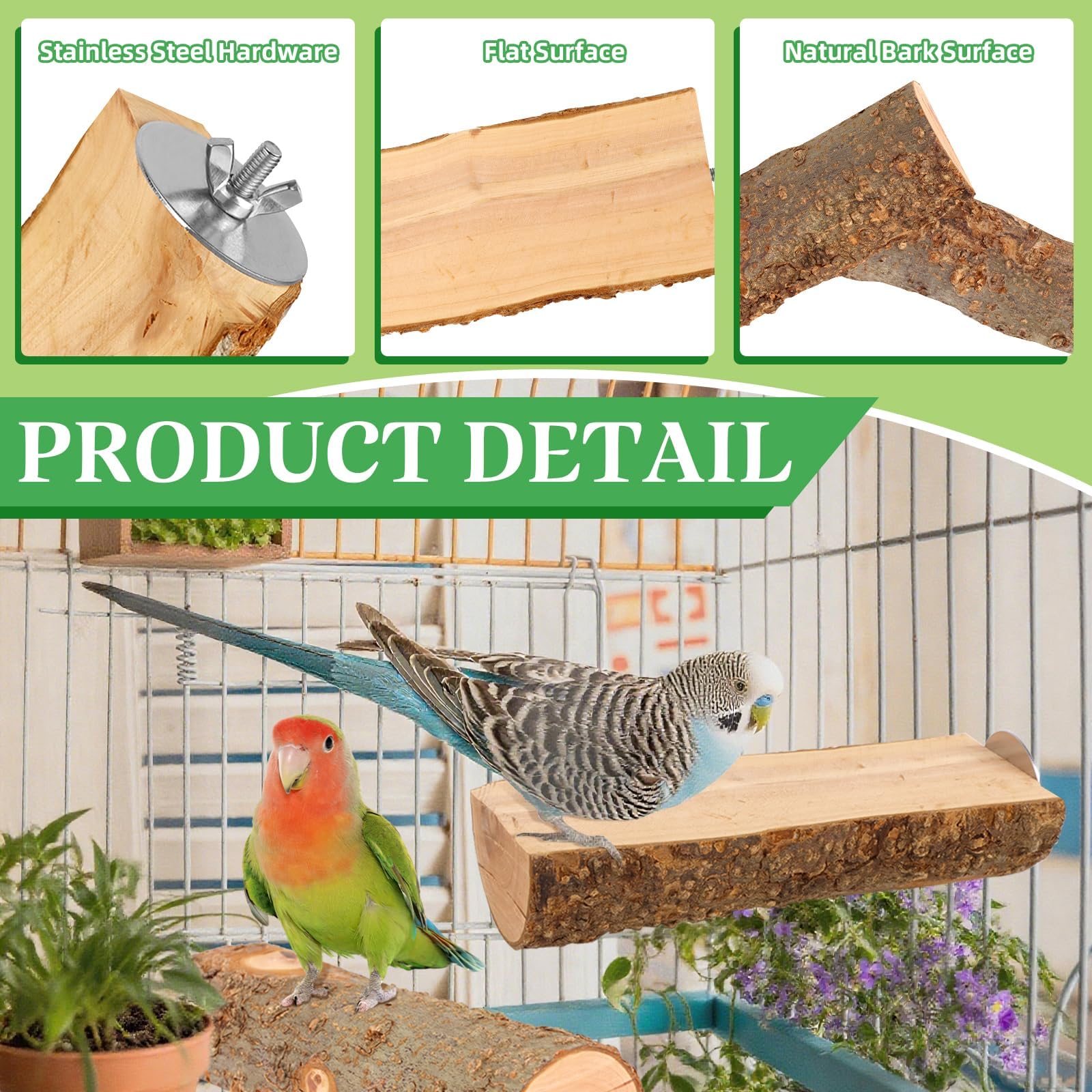 CZWESTC bird safe stainless hardware detail for cage mounting