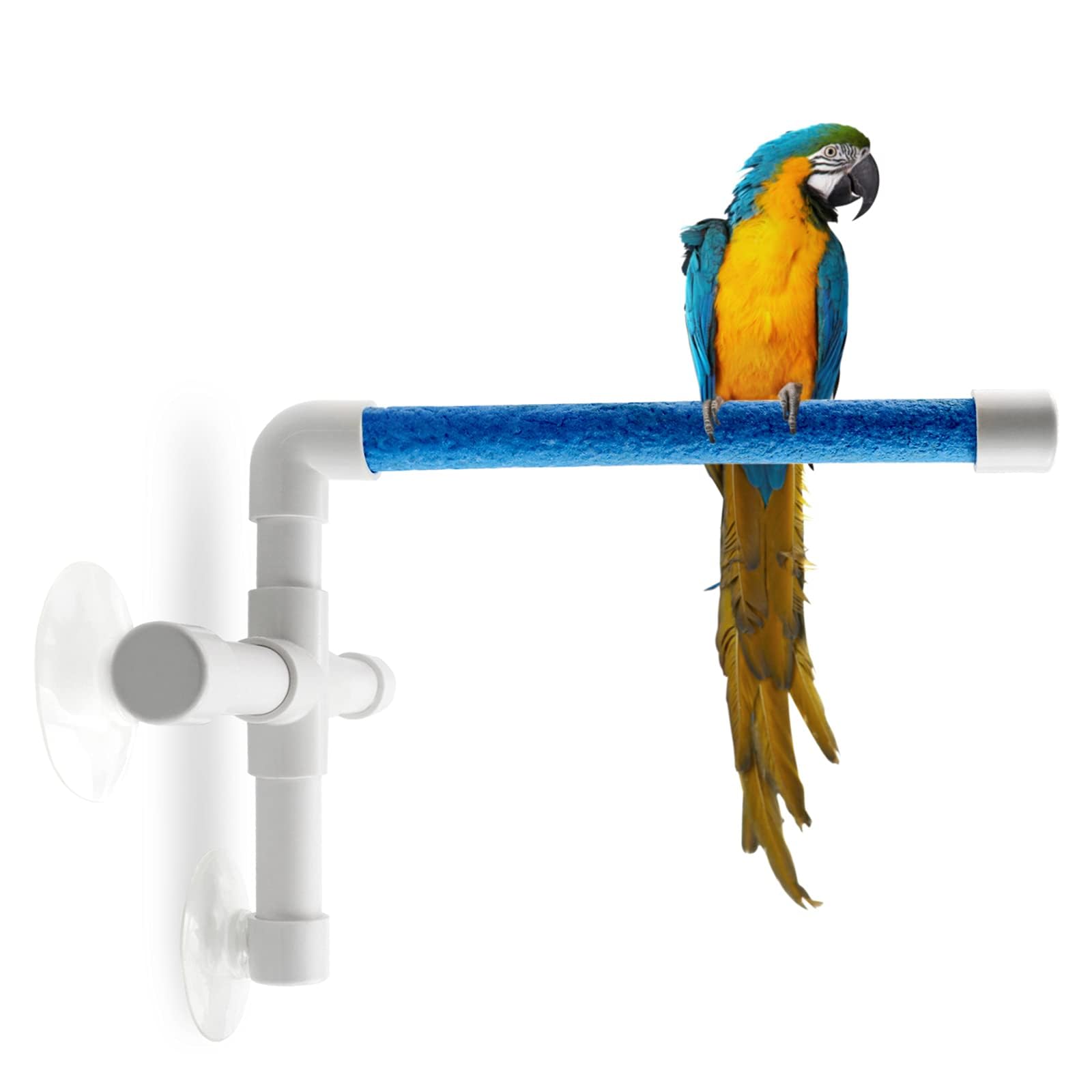 CZWESTC bird shower perch with suction cup, secure bath time for parrots.