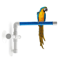 CZWESTC bird shower perch with suction cup, secure bath time for parrots.